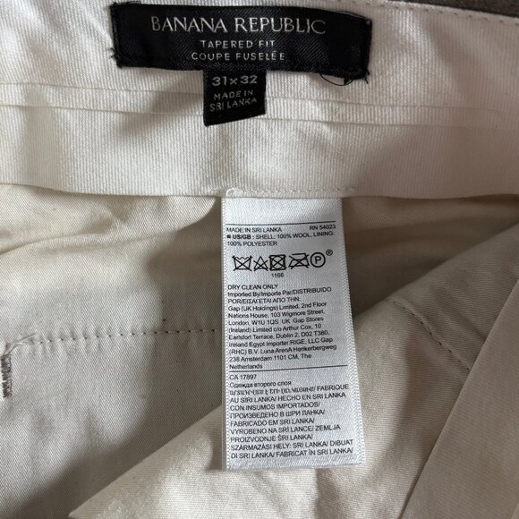 Banana Republic Wool Vitale Barberis Canonico Tapered Pants - Men's Size 31*32 - Picture 7 of 8